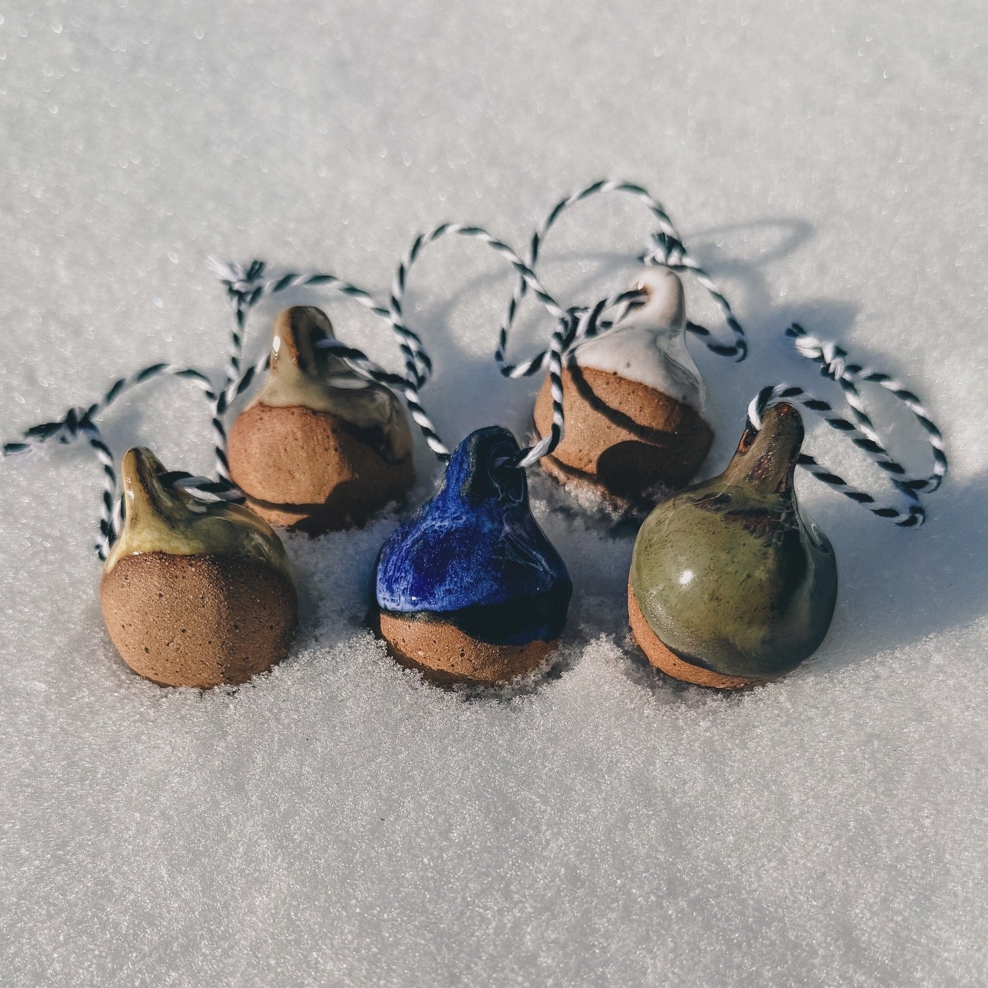 Hand-Pinched Ceramic Teardrop Ornament