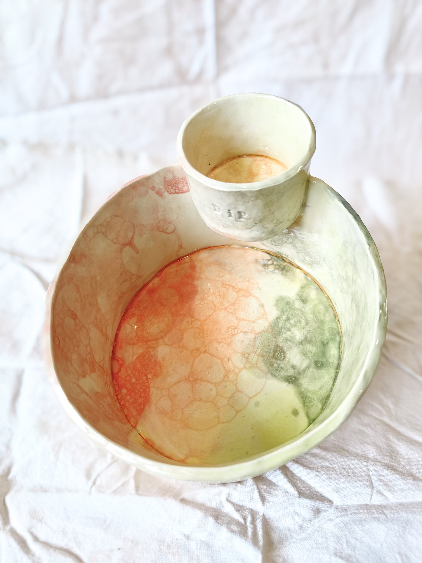 Rainbow Dip Delight Chip & Dip Bowl