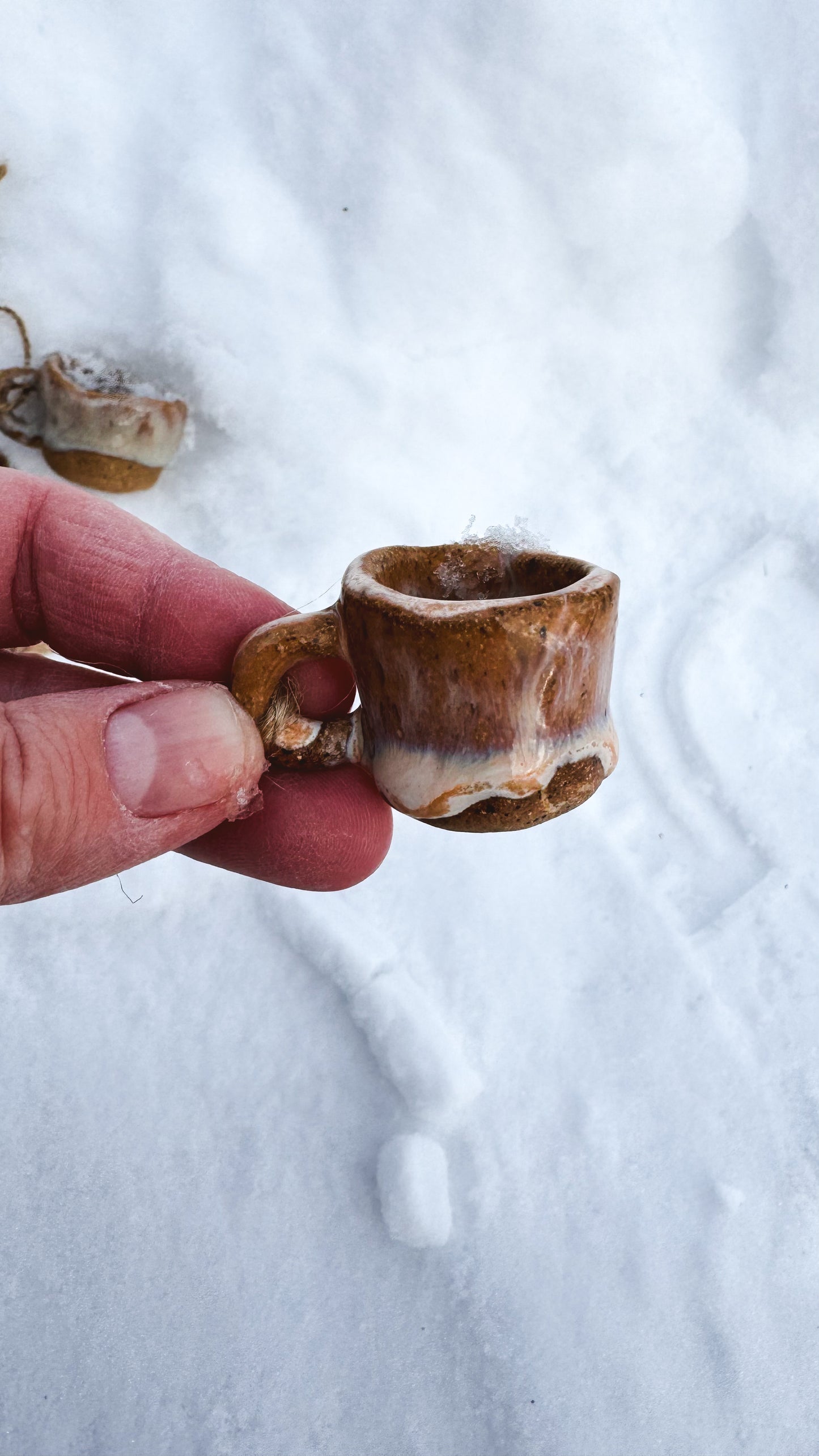 Hand-Pinched Ceramic Mug Ornament