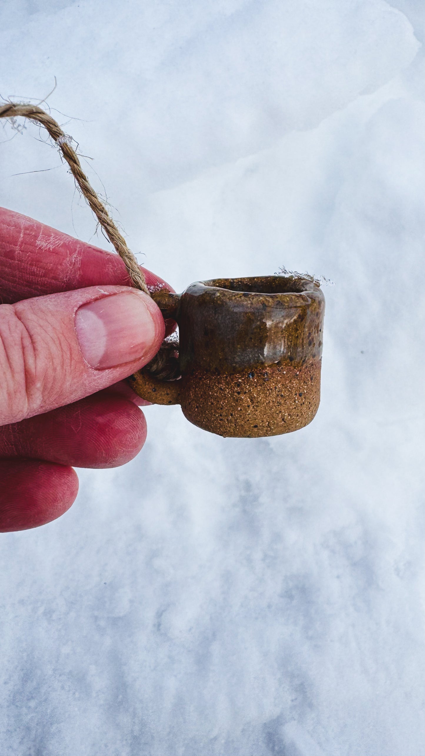 Hand-Pinched Ceramic Mug Ornament