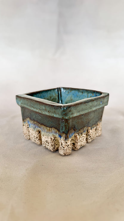 Handmade Ceramic Berry Basket - Denim