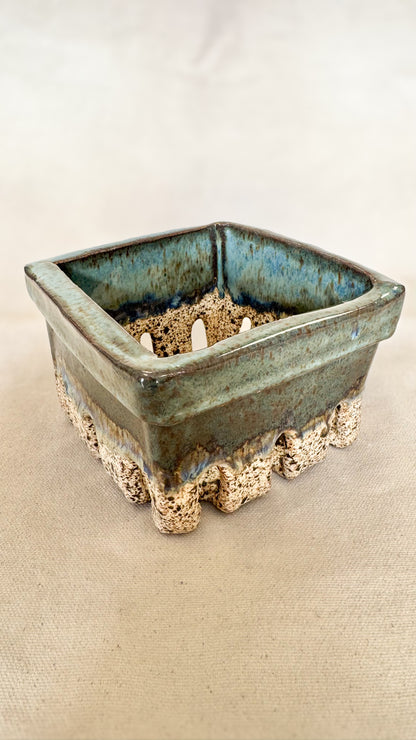 Handmade Ceramic Berry Basket - Denim