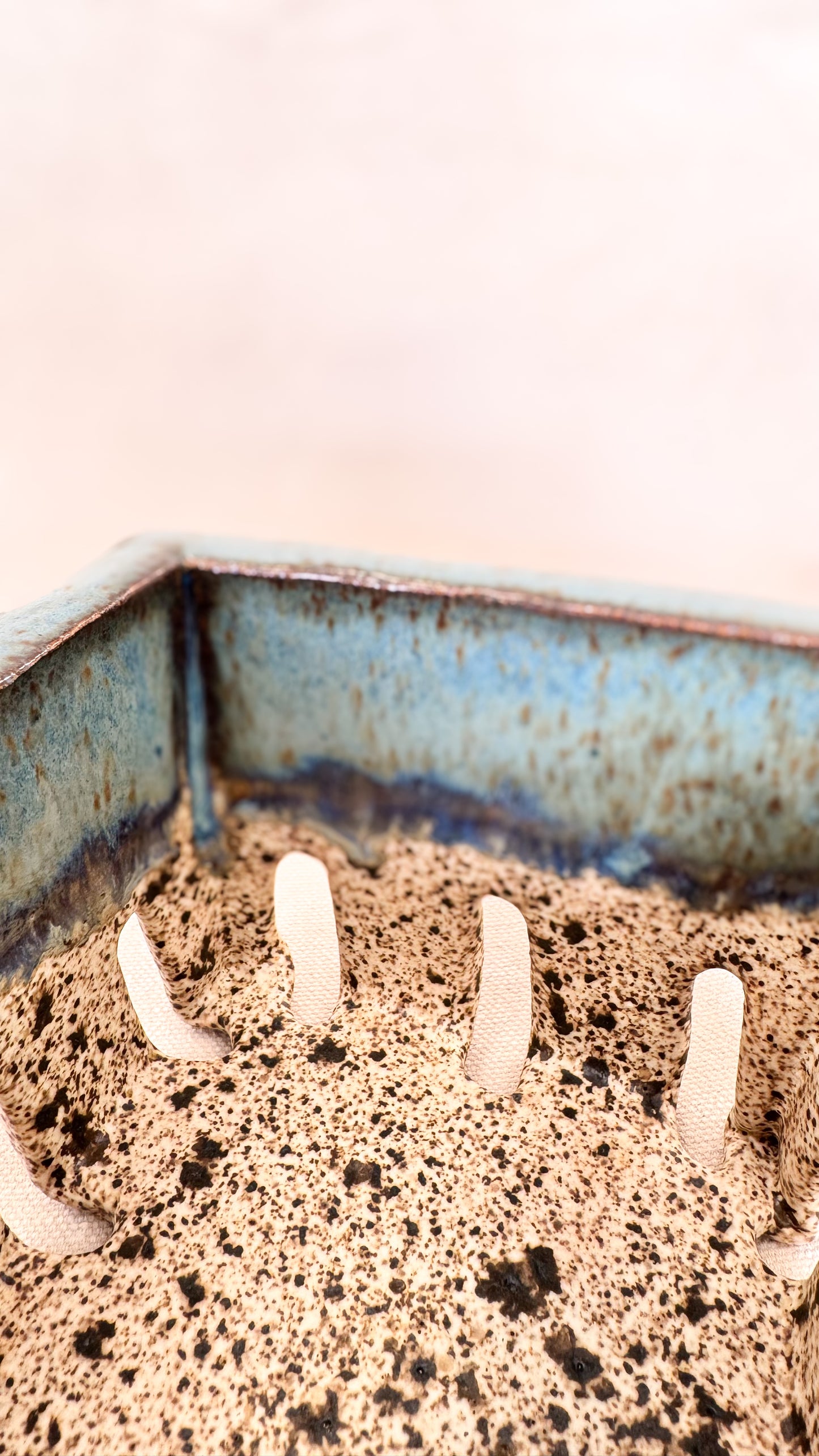 Handmade Ceramic Berry Basket - Denim